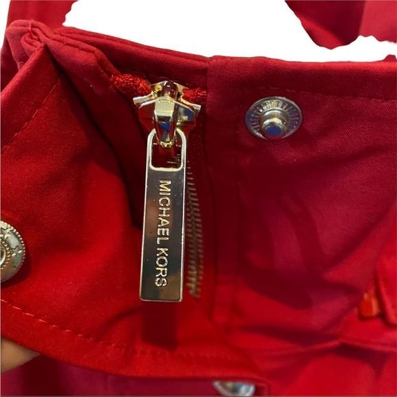 Michael Kors red polyester waterproof utility jacket size M new without tag - Picture 5 of 9